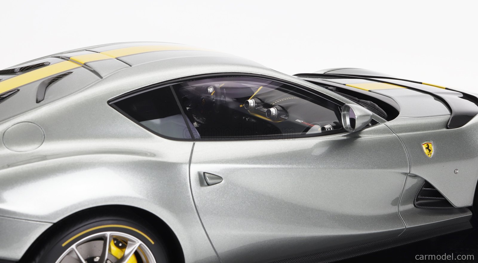 1/12 BBR Ferrari 812 Competizione (Grey with Yellow Stripe