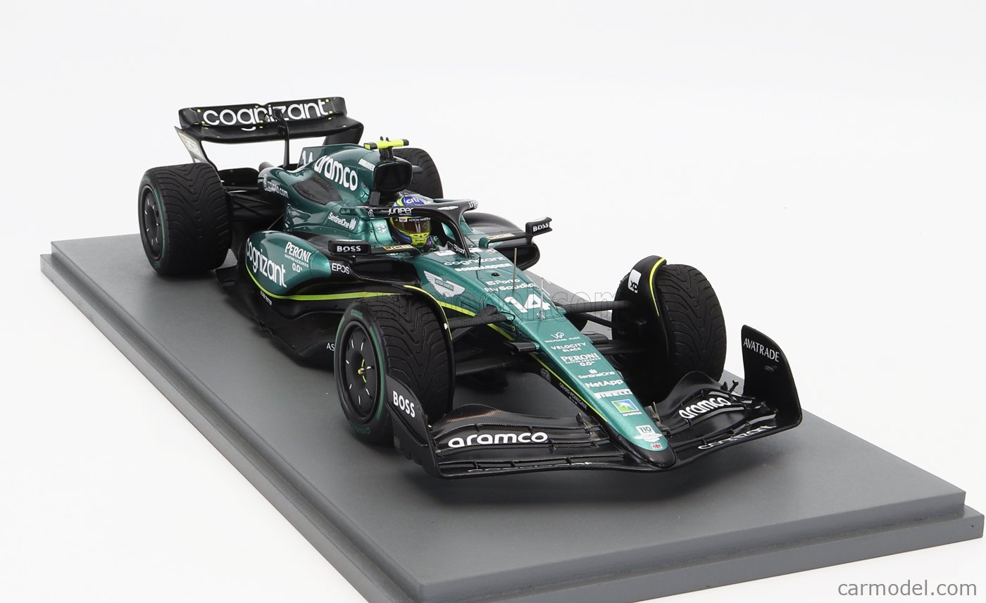 Miniature Spark 1:18 Aston Martin AMR23 #14 – Monaco 2023 – Alonso – Vitrine