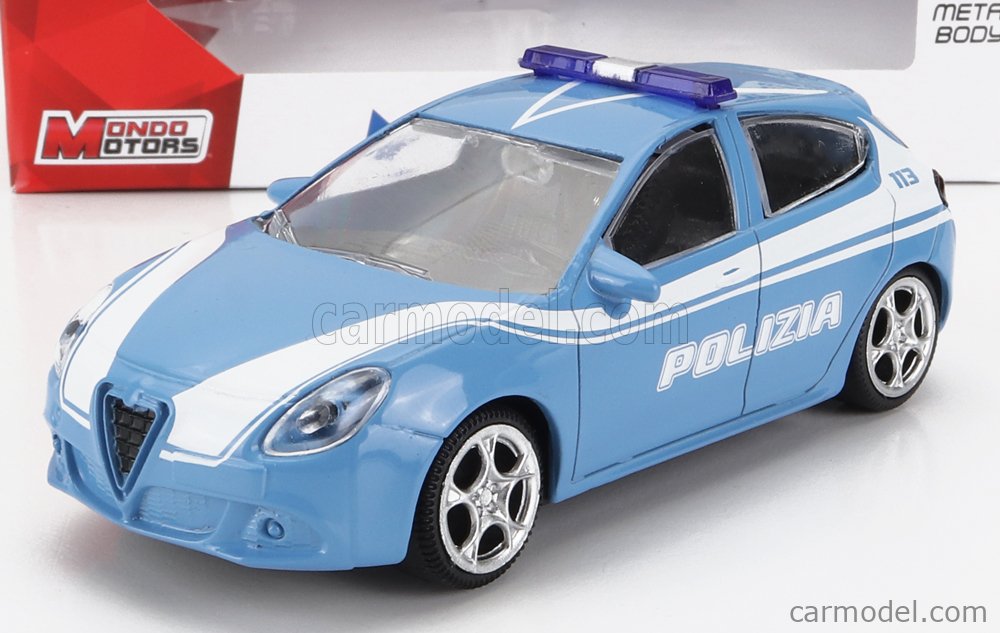 Voiture Miniature Majorette 1/55 - Alfa Romeo Giulietta Police Vintage - Modèle B-9 - Occasion