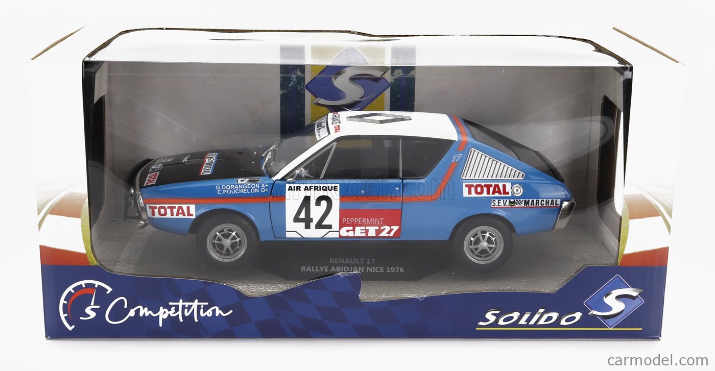 1/18 ルノー 17 ゴルディニ アビジャン ニース 1976 #42 ブルー 1/18 Renault 17 Gordini Abidjan Nice 1976 42 Blue White
