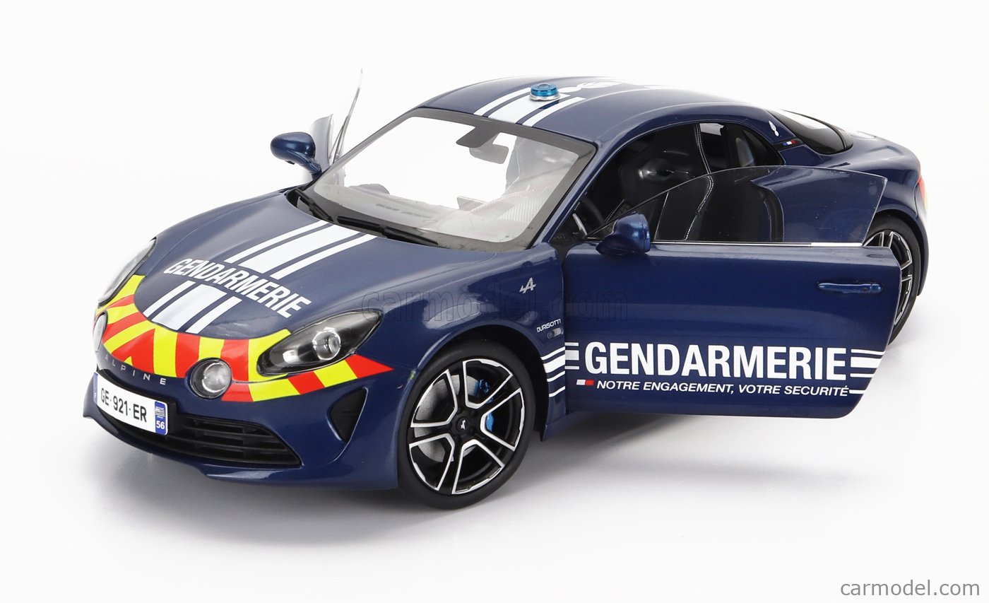 SOLIDO 1:18 Alpine A110 Gendarmerie Bleue 2023 - Voiture Miniature De Collection Détail