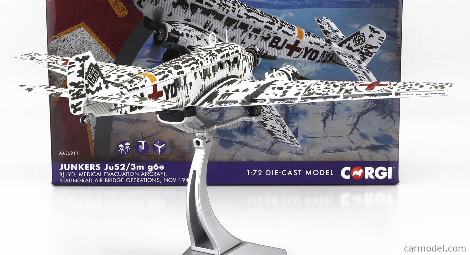 Corgi AA36908 1/72 Junkers Ju52, 4U+NH 2/Kgzbv1 Opération Merkur, Crète 1941 eBa