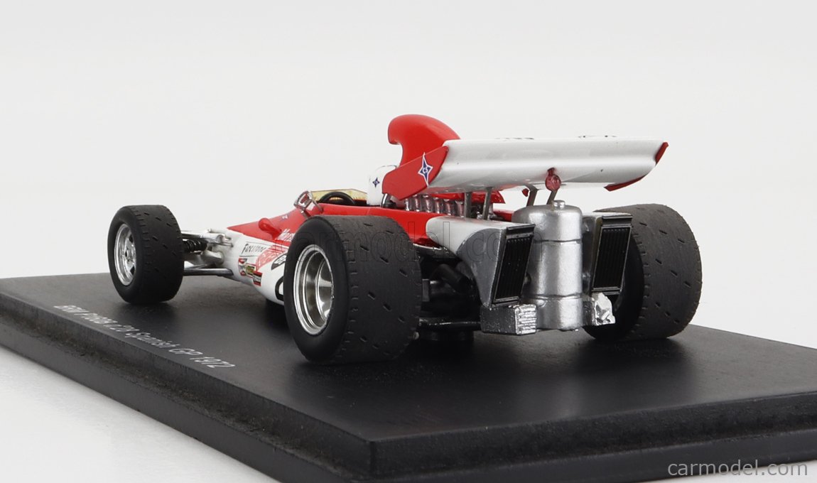 SPARK-MODEL S1741 Scale 1/43 | BRM F1 P160B N 28 SPANISH GP 1972 ALEX SOLER  ROIG WHITE RED