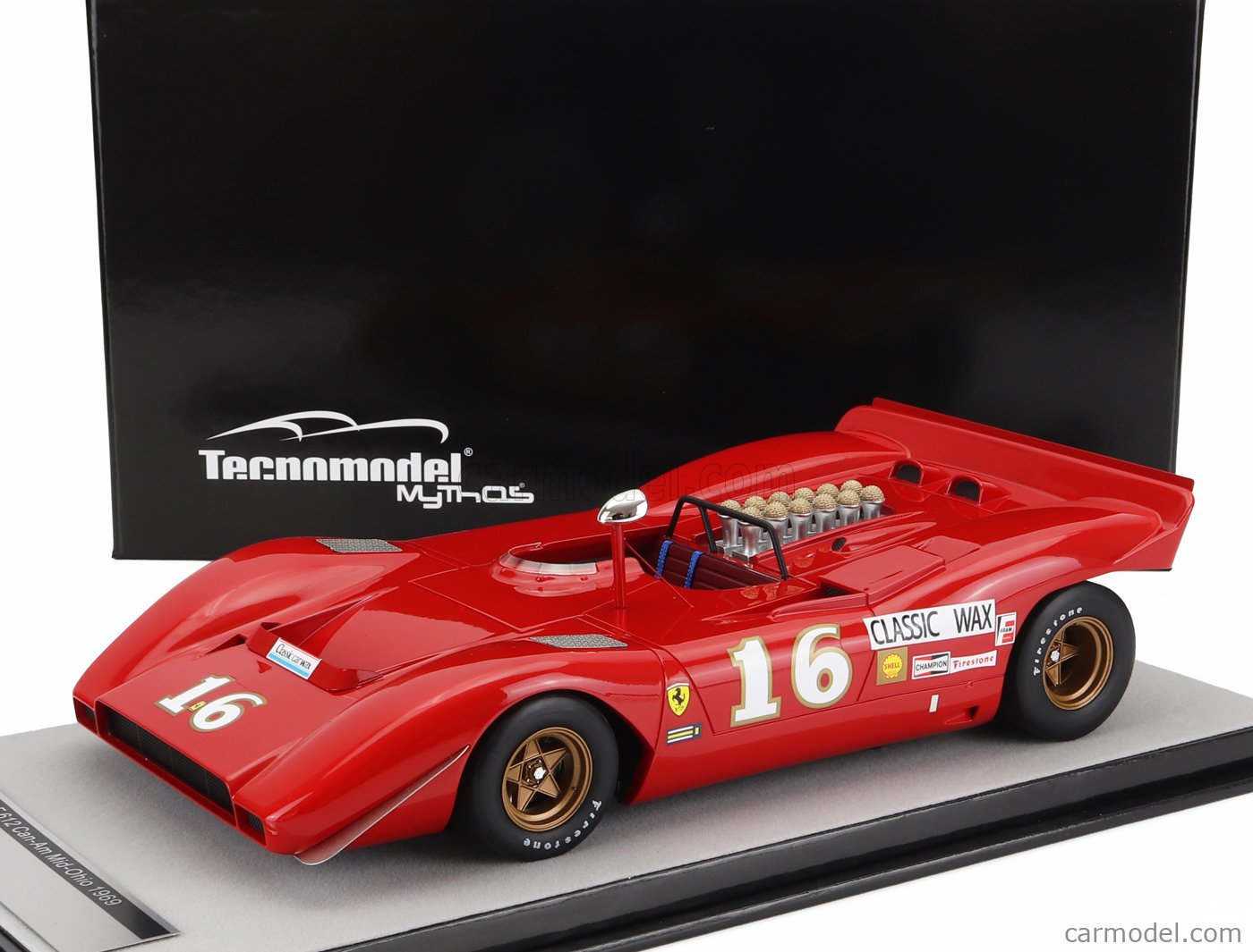 Ferrari 612 CanAm 16 3ème Mid Ohio 1969 Tecnomodel TM18-256C - Miniatures Autos Motos