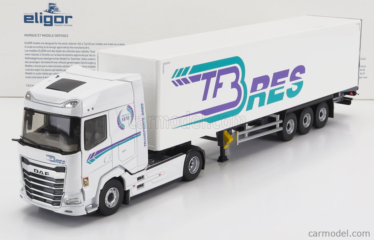 ELIGOR, DAF XG 4x2 avec remorque 3 Essieux Transports AGENEAU, échelle 1/43