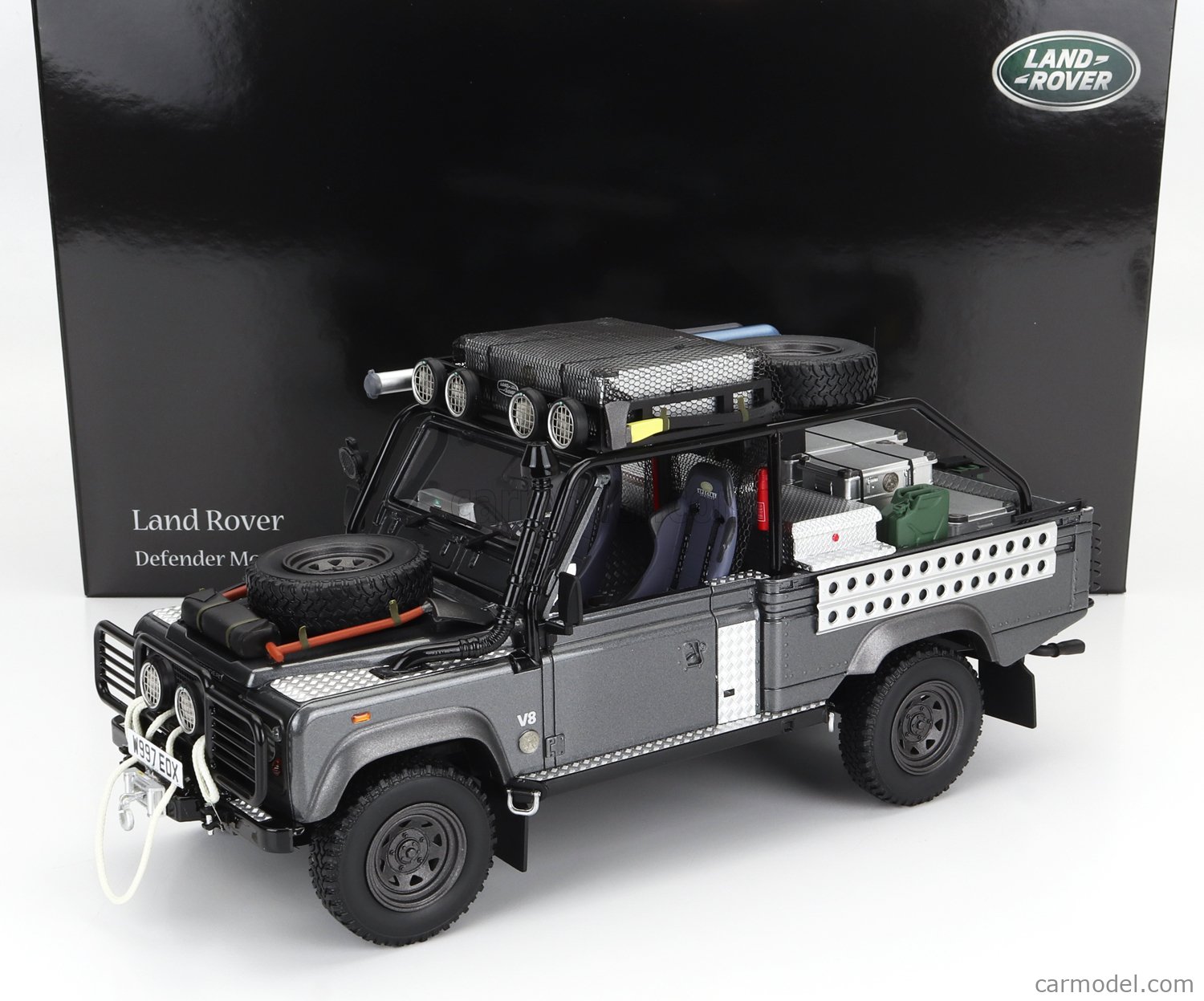 KYOSHO KSR08903TR-B Scale 1/18 | LAND ROVER DEFENDER 90 PICK-UP 2001 - LARA  CROFT - TOMB RAIDER - ANGIOLINA JOLIE - MOVIE CORRIS GREY