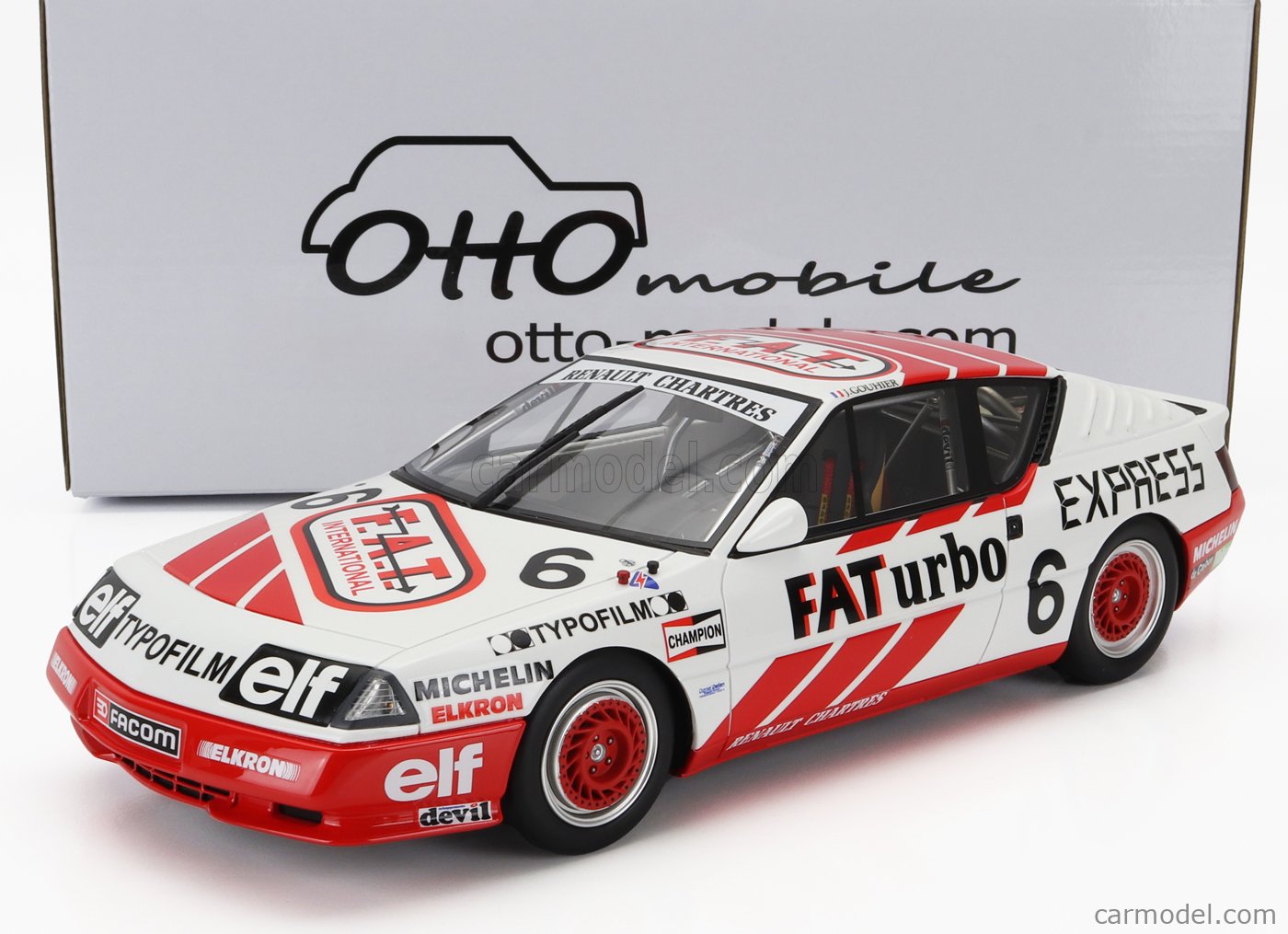 OTTO-MOBILE OT1022 Scale 1/18 | RENAULT GTA ALPINE N 6 EUROPA CUP 1987 J.GOUHIER  WHITE RED