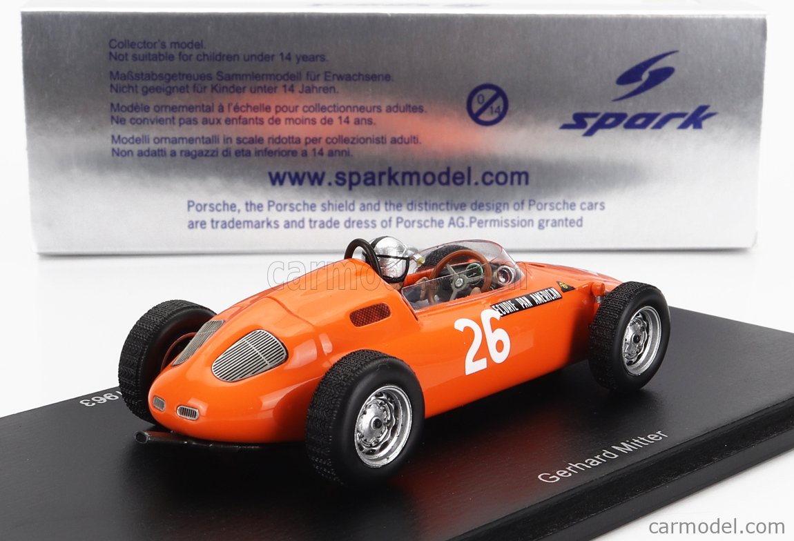 Spark 1:43 Carel Godin De Beaufort Porsche 718 #38 Sexto GP De Francia De Formula 1 1962 S1861