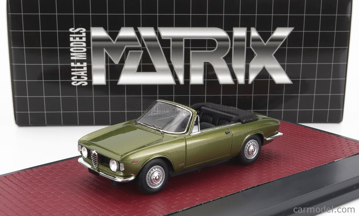 MATRIX SCALE MODELS MX40102-133 Scale 1/43  ALFA ROMEO GIULIA GTC CABRIOLET OPEN 1964 GREEN MET