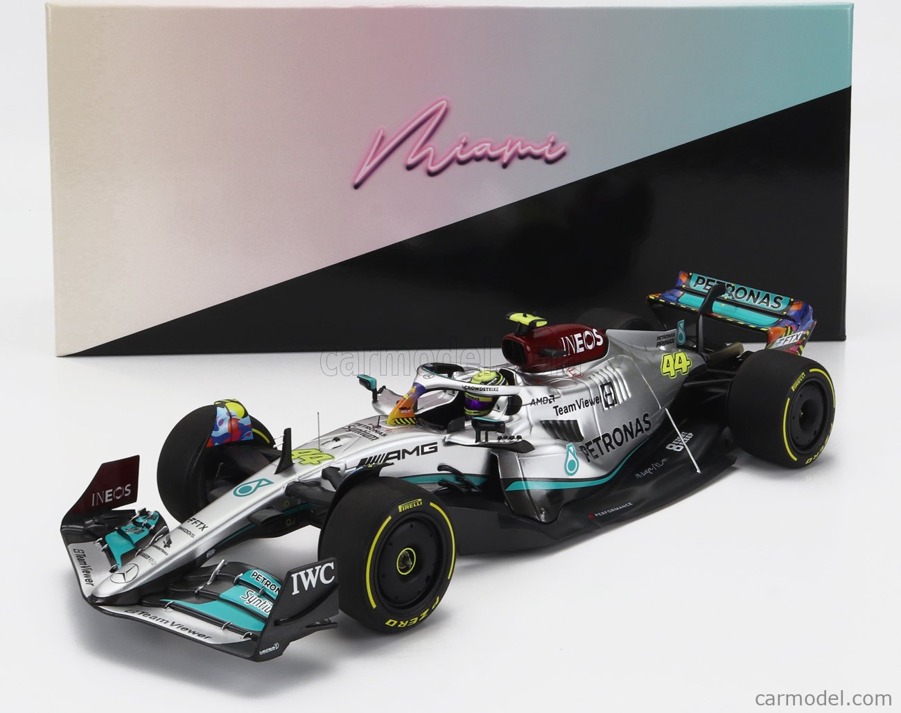 Mercedes AMG F1 W13 E Performance 44 Lewis Hamilton F1 2ème France 2022 Spark 18S769 - Miniatures Autos Motos