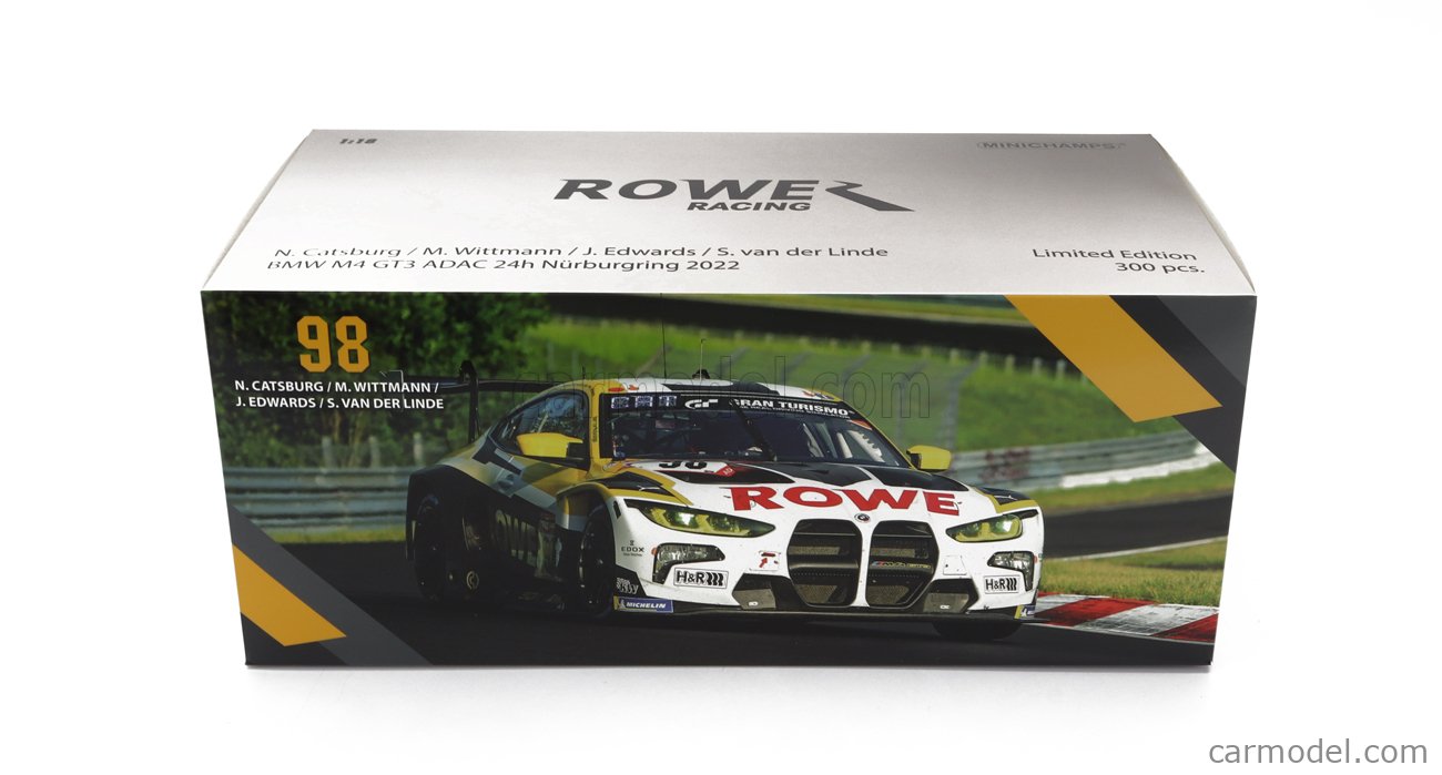 BMW - 4-SERIES M4 GT3 TEAM ROWE RACING N 98 24h NURBURGRING 2022 N.CATSBURG  - J.EDWARDS - S.VAN DER LINDE - M.WITTMANN