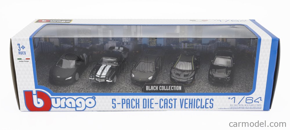 BURAGO 18-59150-BK Scale 1/64 | AUDI R8 - CHEVROLET CAMARO Z/28