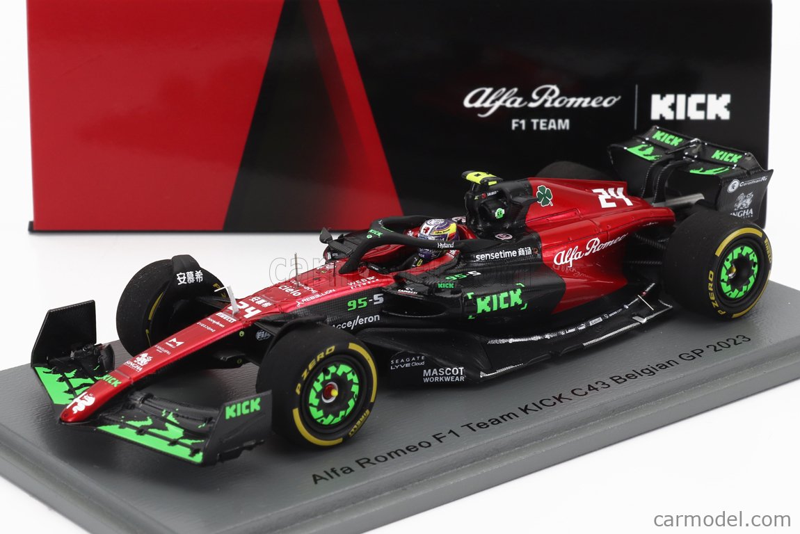 2023 Alfa Roméo Team Kick C43 n°24 Zhou Guayu Belgian GP S8922 Spark Model