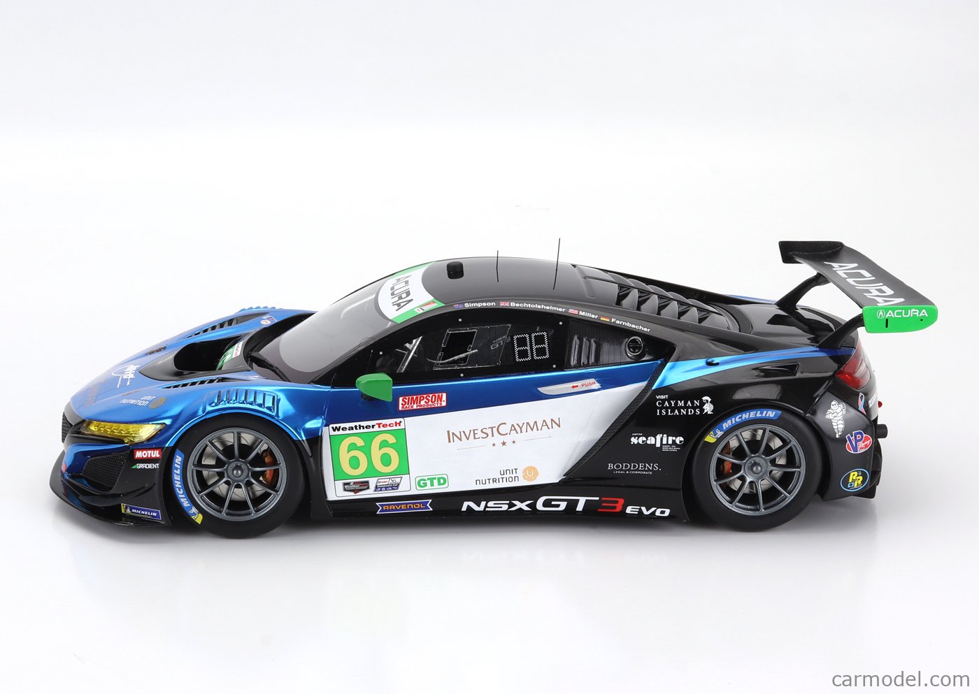 TRUESCALE TS0535 Scale 1/18 | ACURA NSX GT3 EVO22 TEAM GRADIENT RACING ...