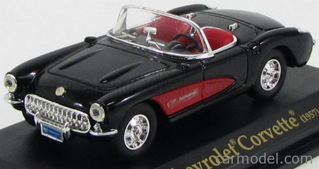 1:43 scale 1957 Chevrolet Corvette in Black & Red 