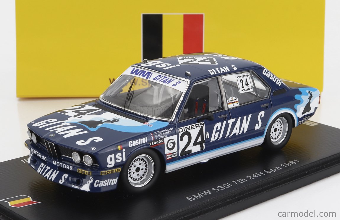 ミニカー　1/43 BMW 530i 7th 24H Spa 1981 J-L. Trintignant - M. Hoepfner - A. Cudini - D. Bell #24 [SB490] SPARK-MODEL SB490 Scale 1/43 | BMW 5-SERIES 530 GITANES N 24