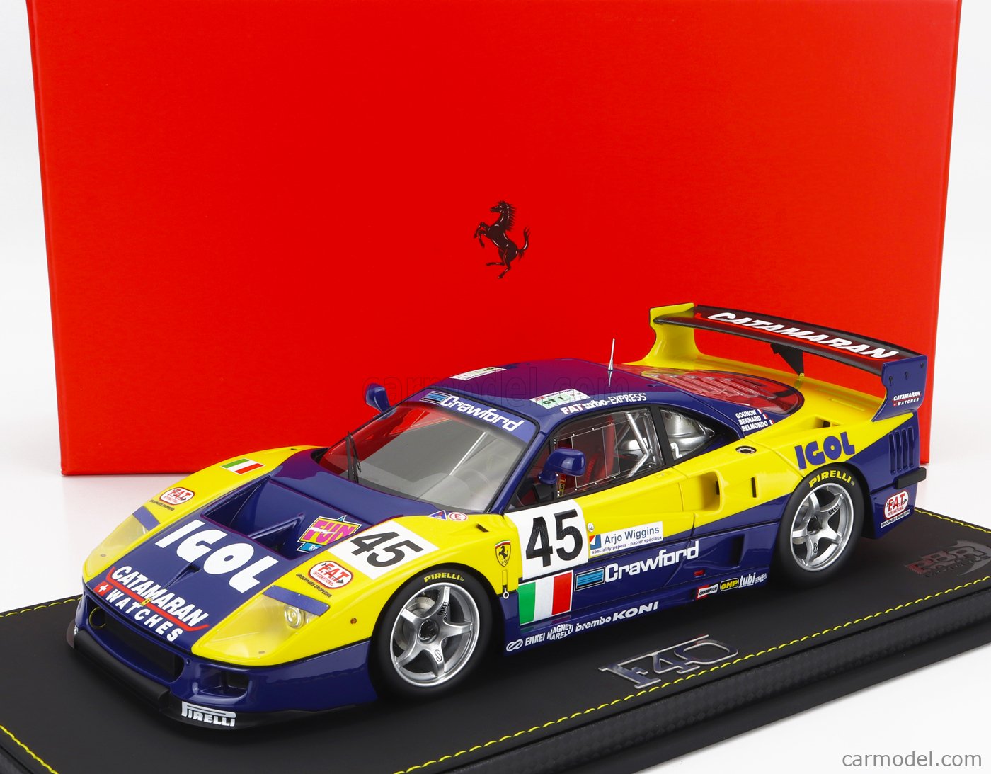 FERRARI - F40 GTE 3.5L TURBO V8 TEAM ENNEA SRL IGOL N 45 24h LE MANS 1996  J.M.GOUNON - E.BERNARD - P.BELMONDO