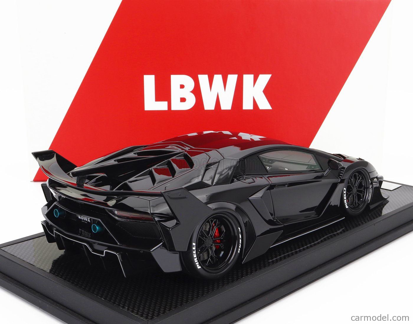 MOTORHELIX LB1875-MB Scale 1/18  LAMBORGHINI AVENTADOR GT EVO LBWK LB-WORKS 2019 BLACK MET CARBON