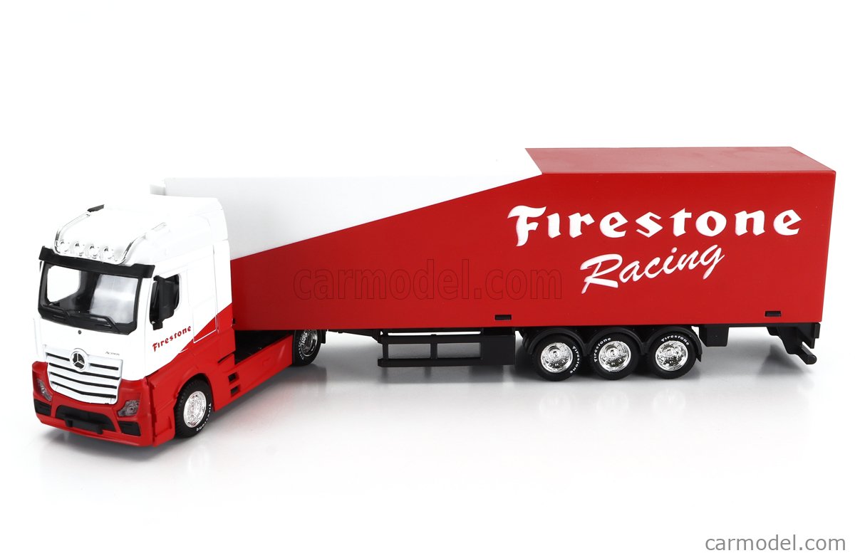 Modellino 1/43 Mercedes Actros Gigaspace Con Trailer Firestone - Burago Diecast