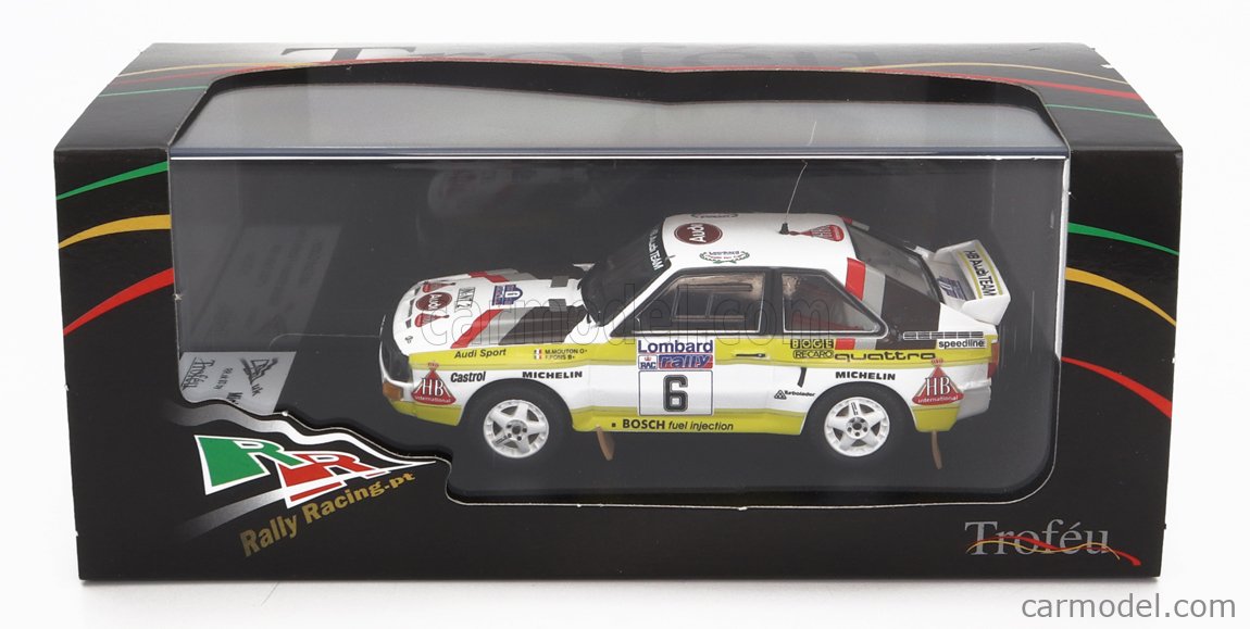 Miniature Trofeu Audi Sport Quattro No.6 RAC 1984 – Échelle 1/43, Résine
