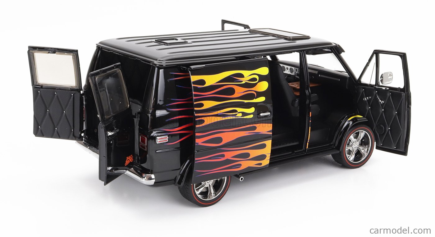 Miniature ACME 1:18 - Chevrolet G-Series Van 1976 "Good Times Machine" Orange