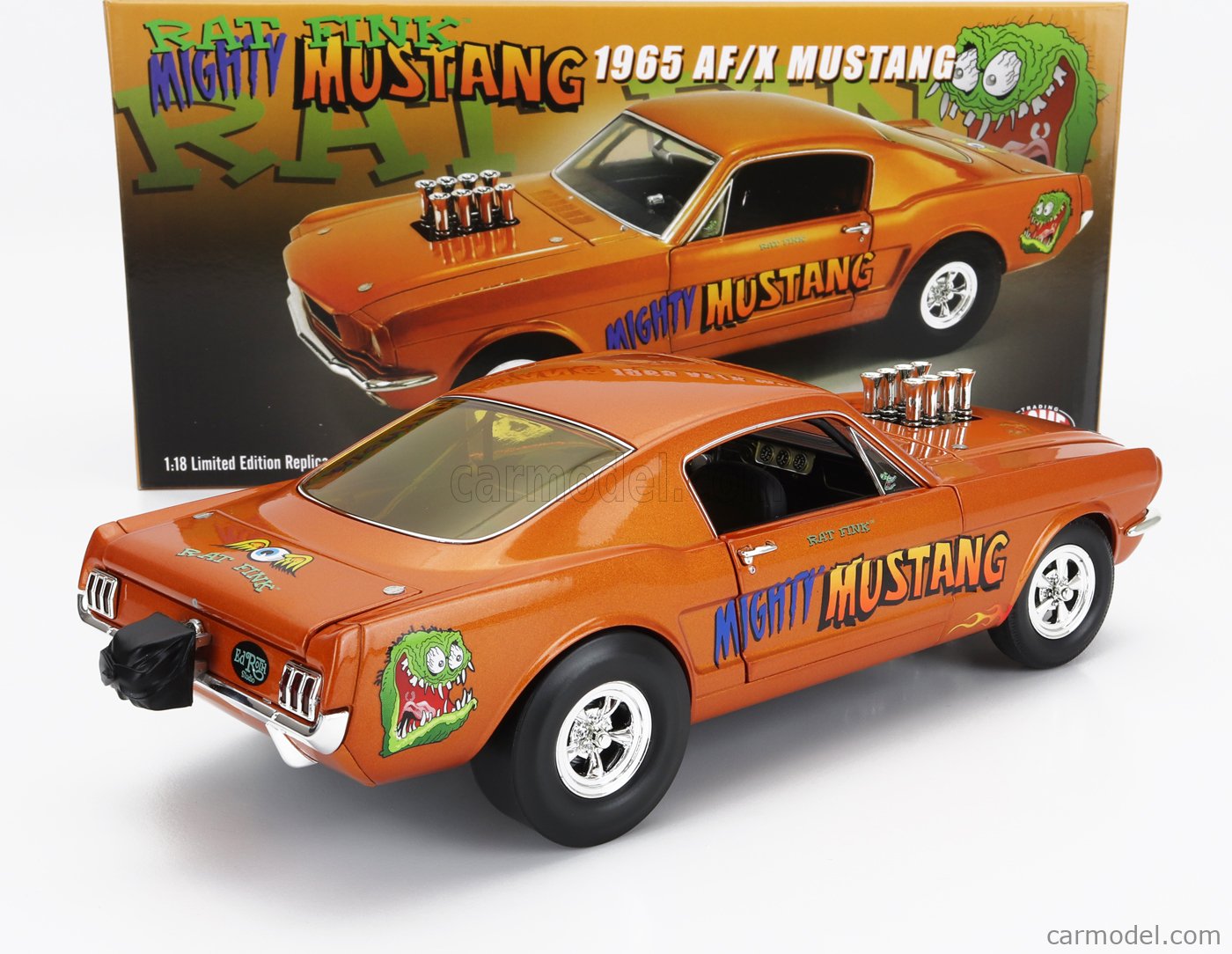 1:18 ACME Ford Mustang A/Fx Coupe #0 Rat Fink Mighty 1965 - Modèle Réduit Collection