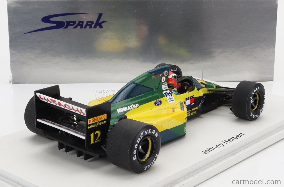 SPARK-MODEL S1675 Scale 1/43  LOTUS F1  102D N 12 SOUTH AFRICAN GP 1992 JOHNNY HERBERT YELLOW GREEN