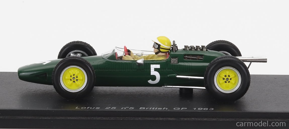 SPARK-MODEL S1611 Scale 1/43  LOTUS F1  25 N 5 BRITISH GP 1963 TREVOR TAYLOR BRITISH RACING GREEN