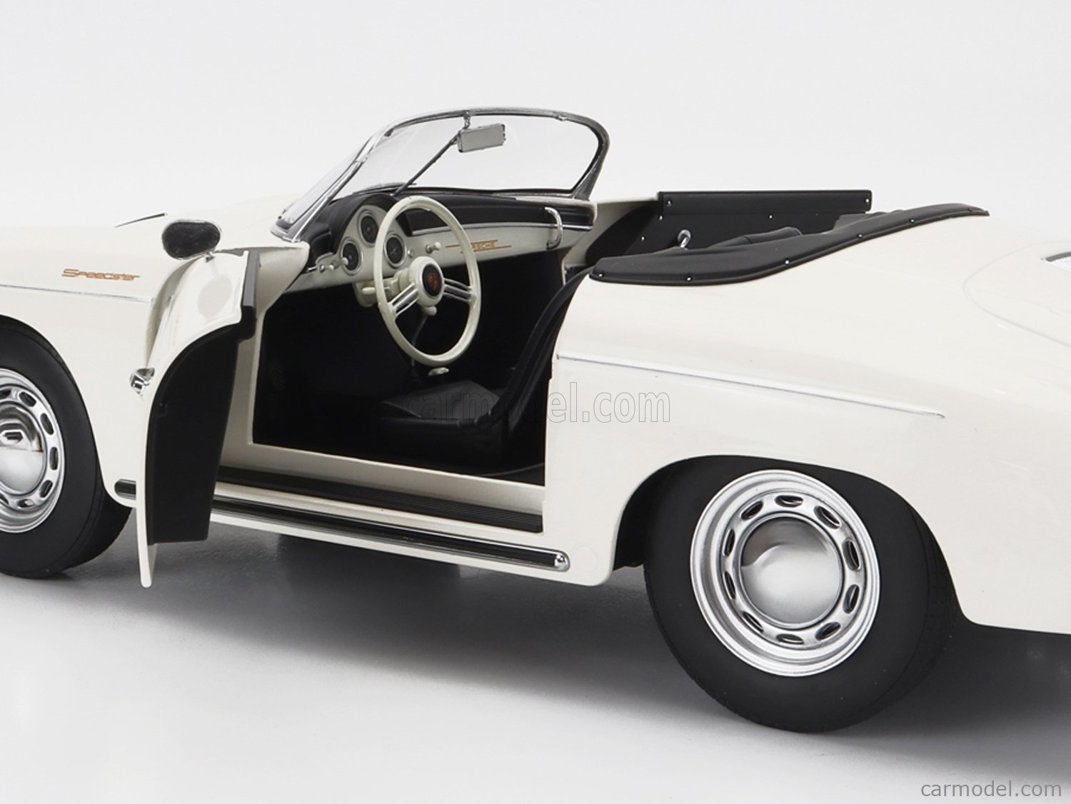 Porsche 356 A Speedster 1:12 Modellauto Porsche 356 A Speedster 1955 #33 James 1/12 Mit Zu öffnenden Türen KK-Scale 1:12 Bei Verzamelmodel Wit