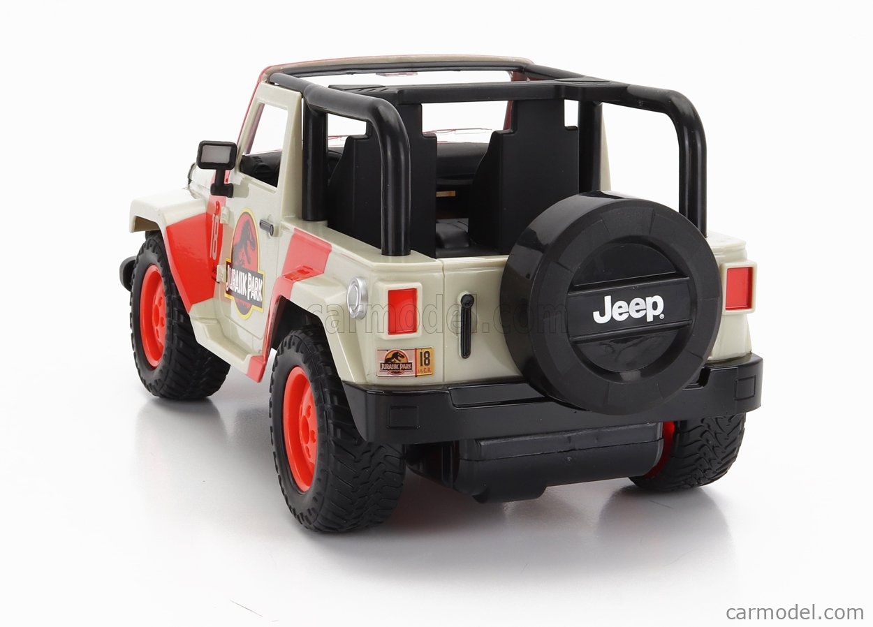 Jada 253256000 Rc Scale 116 Jeep Wrangler Rubicon Open 2015 Jurassic World White Red 7045