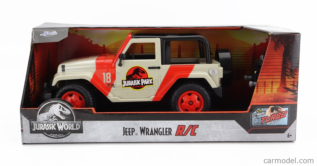 Jeep Wrangler Jurassic Park – Télécommande 1:16, 2,4 GHz, Turbo, Pour Enfant 6 Ans+