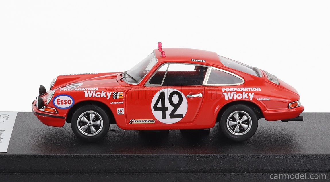 Spark-model Porsche 911 Team Wicky Racing N 42 24h Le Mans 1969 Andre Wicky Edgar Berney 1 43 Red 4