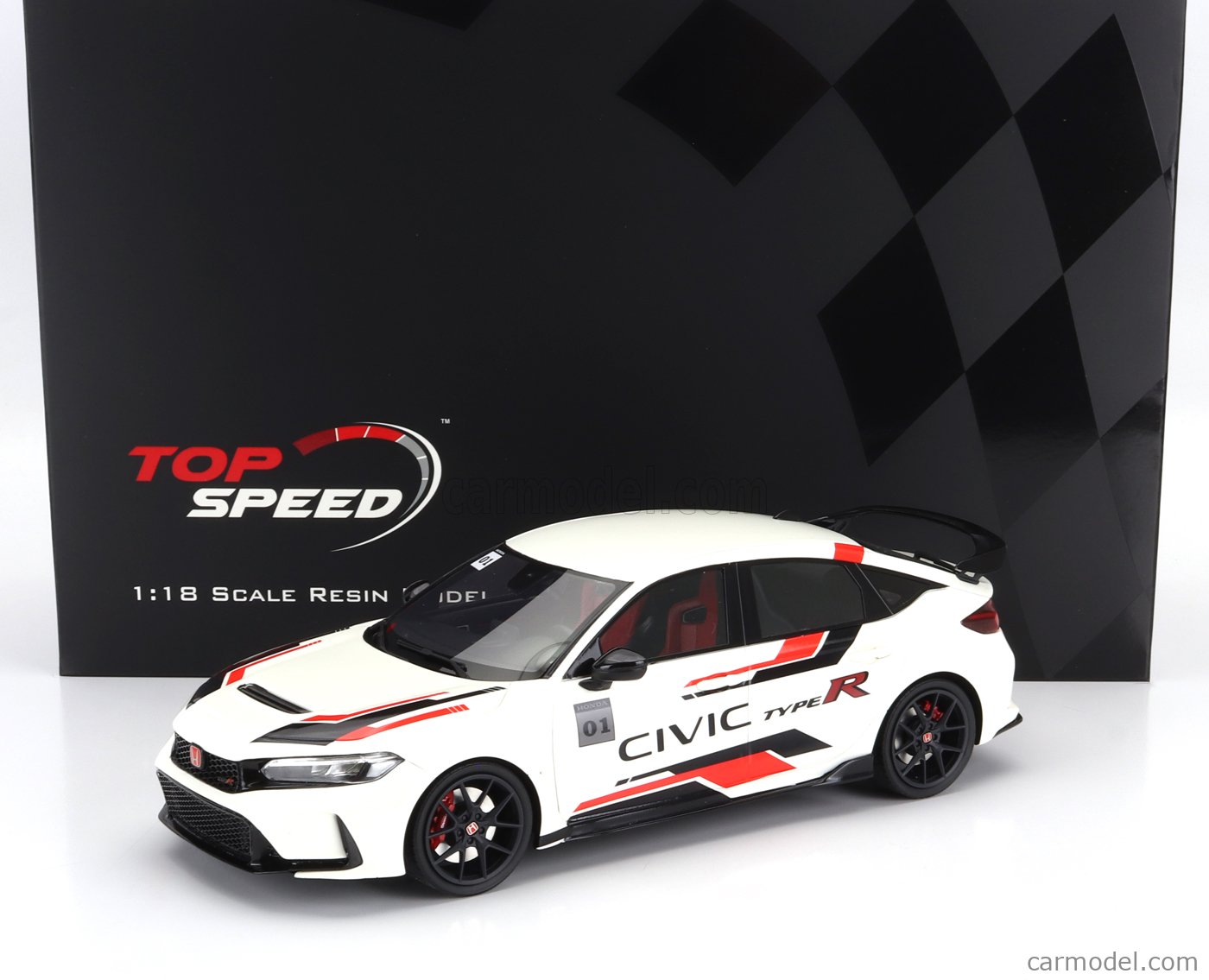 TRUESCALE TS0509 Scale 1/18 | HONDA CIVIC TYPE-R 2023 WHITE RED