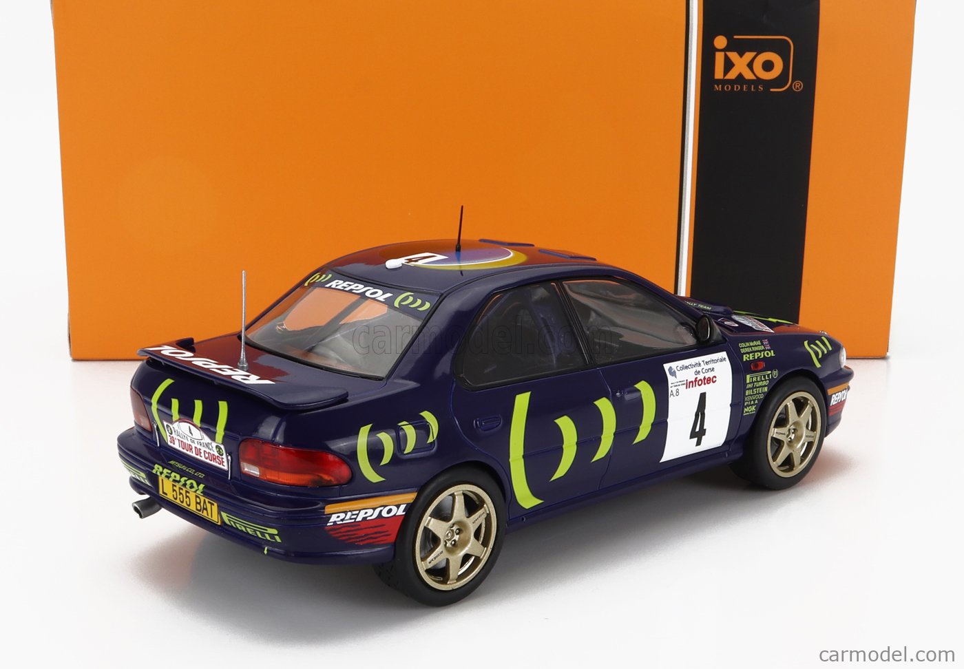 IXO-MODELS 24RAL028B.22 Масштаб 1/24 | SUBARU IMPREZA 555 REPSOL N 4 RALLY  TOUR DE CORSE 1995 C.McRAE - D.RINGER BLUE YELLOW