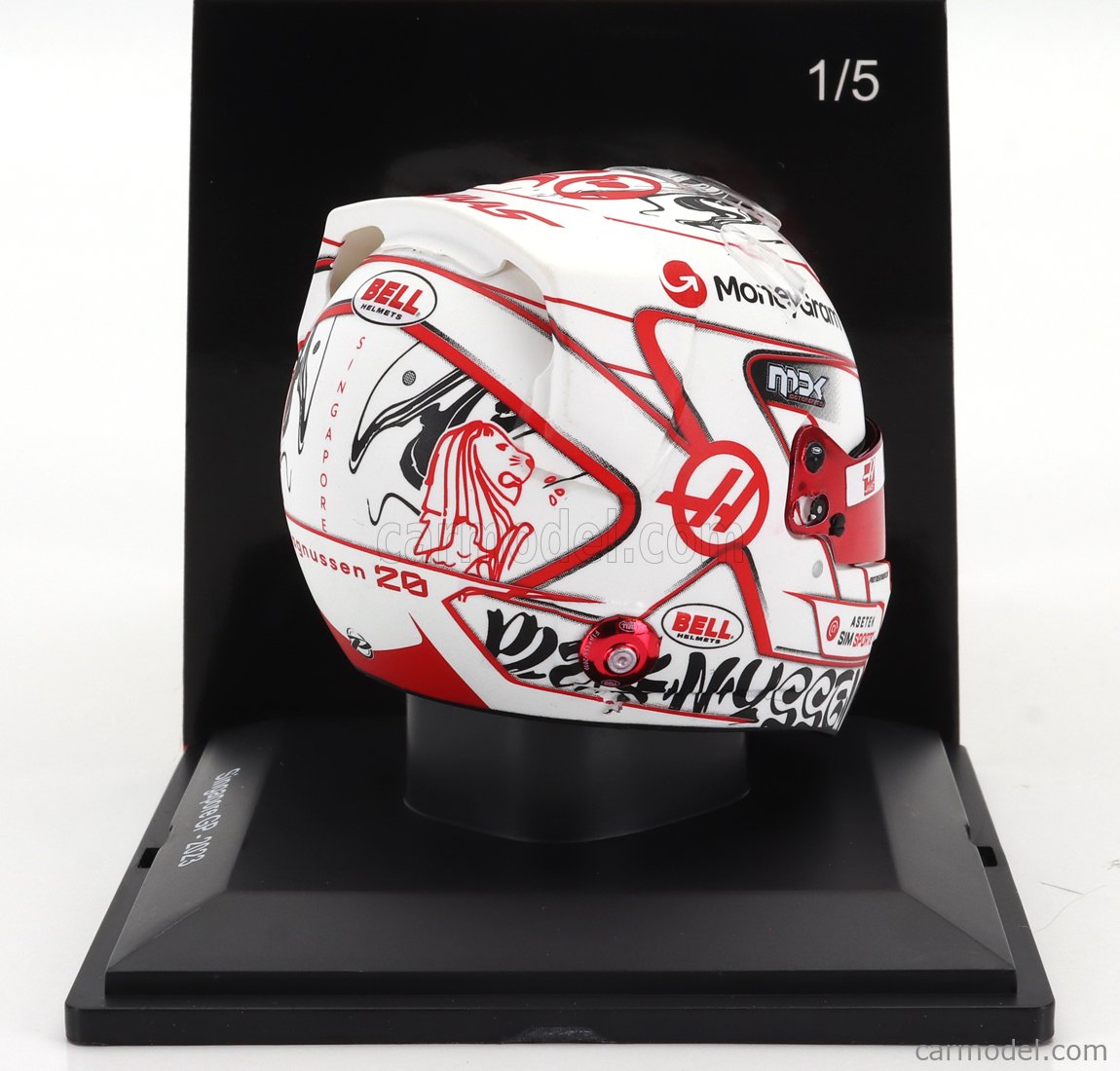 Casque F1 Bell Spark 1:5 #20 Singapore GP 2023 Kevin Magnussen - Modèle Neuf 5HF132