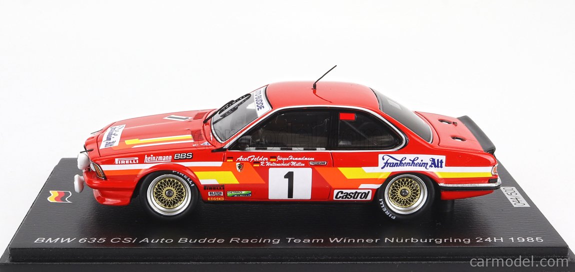 ミニカー　1/43 BMW 635 CSi #1 Auto Budde Racing Team Winner Nurburgring 24H 1985 A. Felder - J. Hamelmann - R. Walterscheid-Muller [SG836] SPARK-MODEL SG836 Scale 1/43 | BMW 6-SERIES 635 CSi TEAM