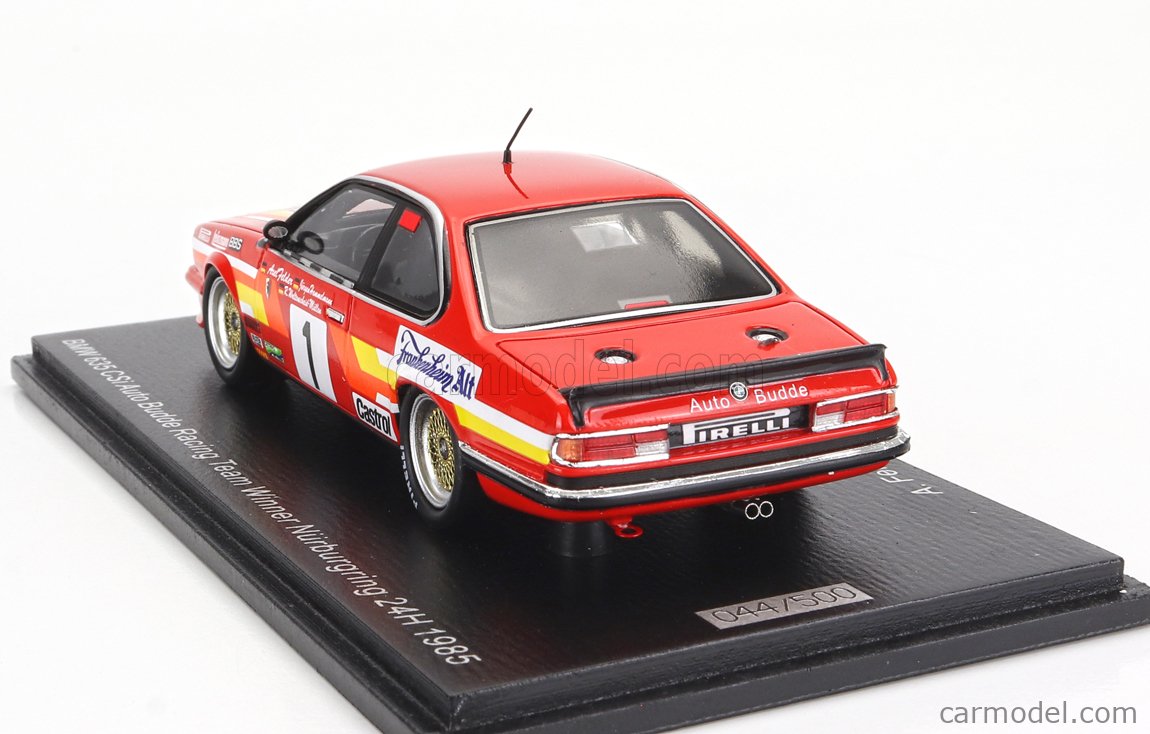 ミニカー　1/43 BMW 635 CSi #1 Auto Budde Racing Team Winner Nurburgring 24H 1985 A. Felder - J. Hamelmann - R. Walterscheid-Muller [SG836] Spark 1:43 BMW 635 CSi #1 Winner 24h Nürburgring 1985 Auto