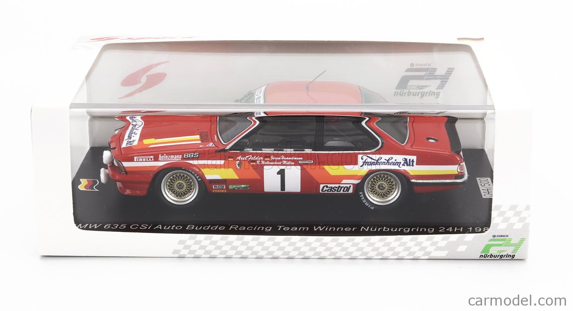 ミニカー　1/43 BMW 635 CSi #1 Auto Budde Racing Team Winner Nurburgring 24H 1985 A. Felder - J. Hamelmann - R. Walterscheid-Muller [SG836] 1/43 BMW 635 CSI Auto Budde Racing Team N°1 24 H Nurburgring