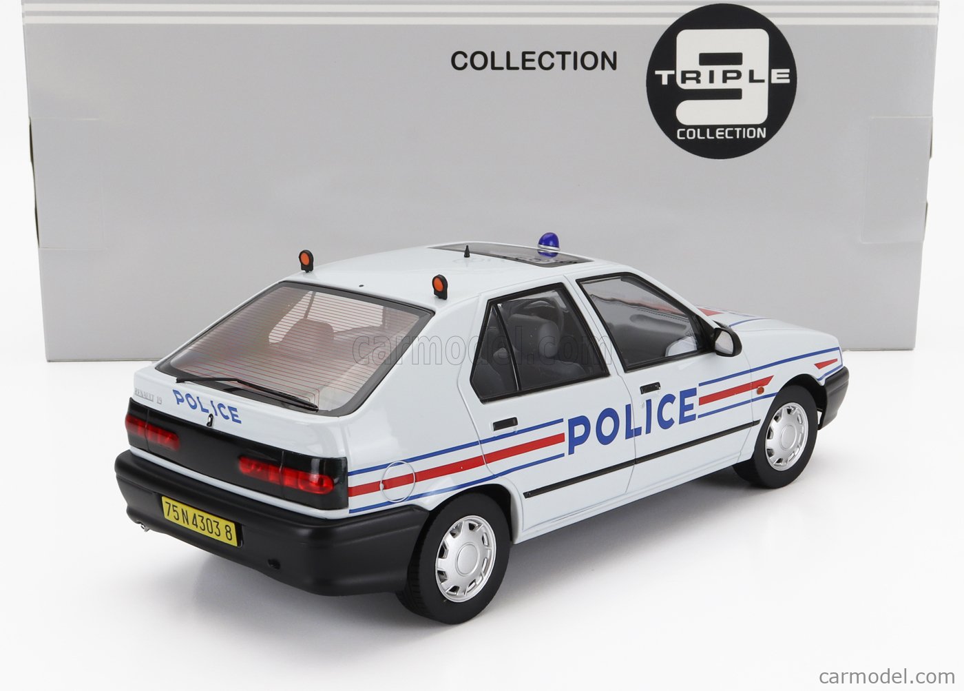 Renault 19 Police 1994 – Miniature Triple 9 échelle 1/18, Prévente