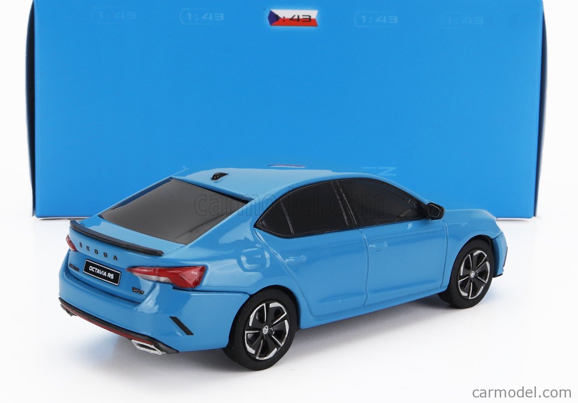 Skoda Octavia IV RS 2020 Bleu Clair, Miniature Abrex 1/43, Métal, Neuve