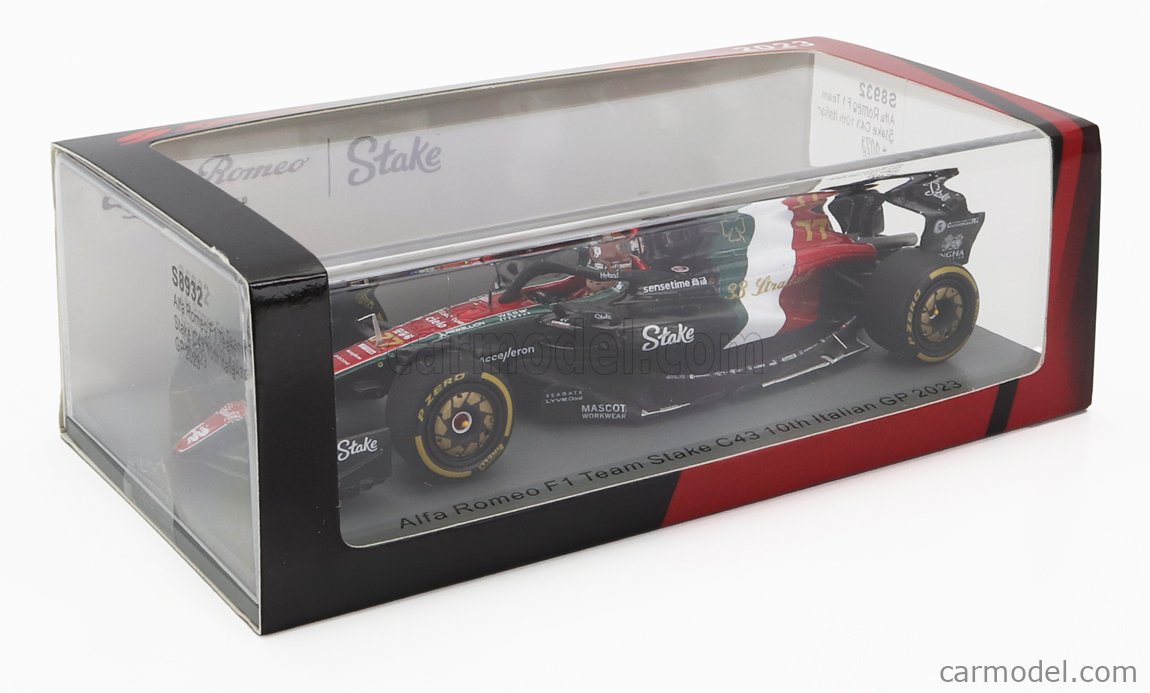 Miniature F1 Alfa Romeo C43 #77 Bottas - Spark 1/18 Monza 2023 - Boîtier