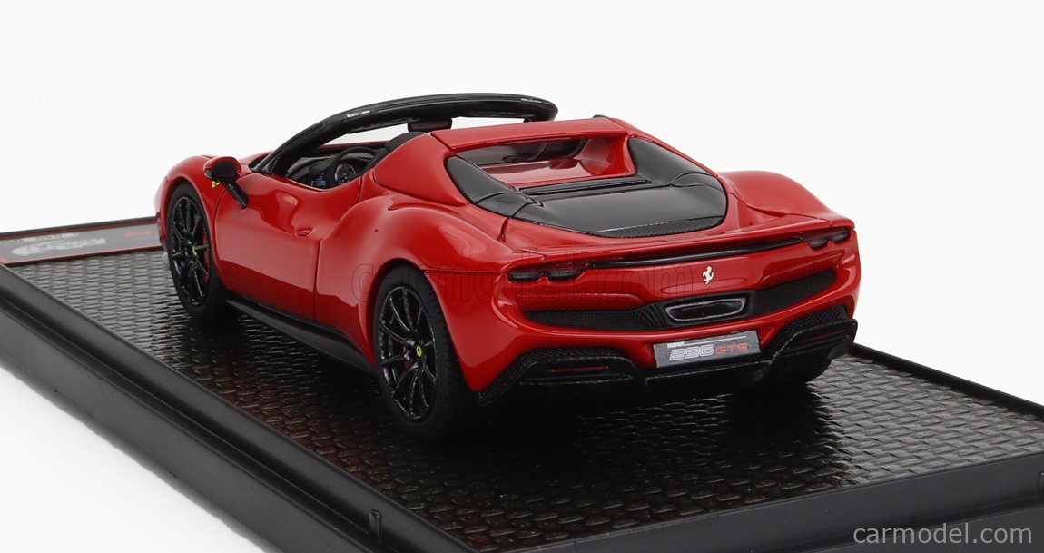 BBR-MODELS BBRC268D1 Scale 1/43 | FERRARI 296 GTS SPIDER 2022 - BLACK  WHEELS ROSSO CORSA 322 - RED