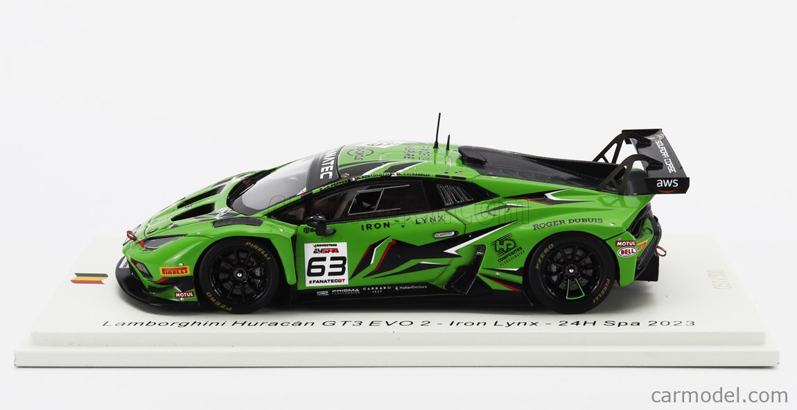 Modèle Réduit Spark 1:43 Lamborghini Huracan GT3 Evo2 #63 Spa 2024 – Neuf En Boîte