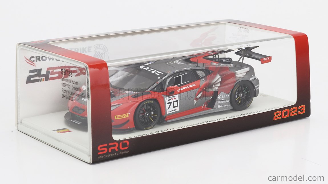 ミニカー　1/43 Lamborghini Huracan GT3 EVO 2 #70 Crowdstrike Racing by Leipert Motorsport 24H Spa 2023 G. Watzinger - K. Li - J-F. Brunot - B. Leitch [SB738] 1/43 Spark Lamborghini Huracán GT3 EVO 2 No.70 Crowdstrike