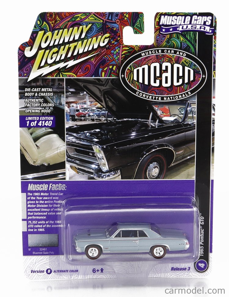 Johnny Lightning 1/64 Chevrolet Corvette 1965 Blu - Edizione Chase - Auto Pressofusa