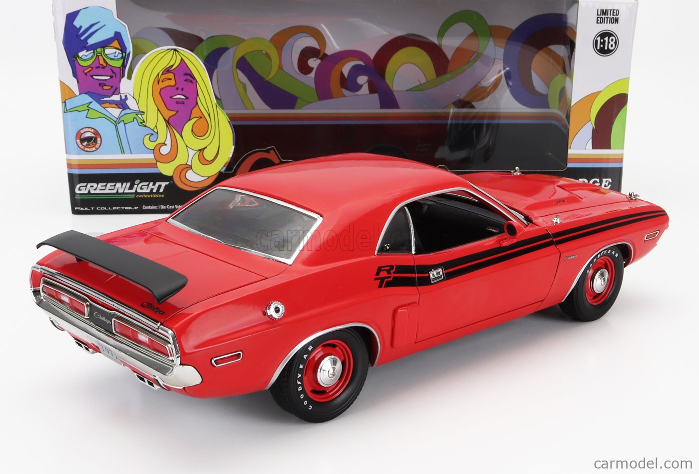 GREENLIGHT 13631 Scale 1/18  DODGE CHALLENGER R/T COUPE 1971 RED
