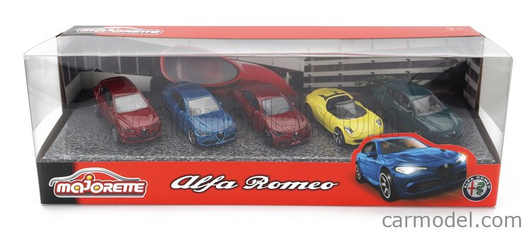Lot Majorette 5 Voitures Alfa Romeo - 4C Spider 2015 & Giulia Quadrifoglio