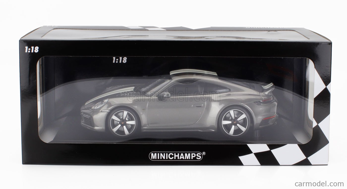 Voiture miniature PORSCHE 911 (992) SPORT CLASSIC – 2022 – GREY METALLIC Minichamps 1:18 Metallmodell sur