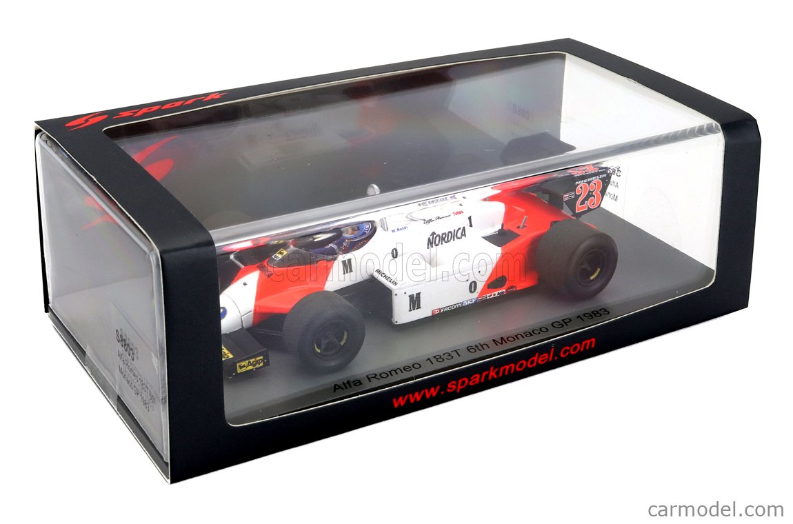 Miniature F1 Spark 1/43 Alfa Romeo 183T – Mauro Baldi, GP Monaco 1983 (neuve)