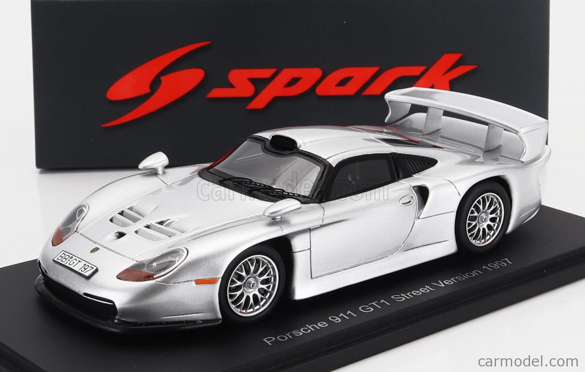 SPARK-MODEL S5994 Masstab: 1/43 | PORSCHE 911 GT1 VERSION 1997 SILVER